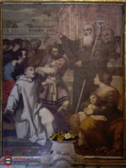 Altare di San Benedetto – Francesco Guarino da Solofra, 1643, San Benedetto che esorcizza un frate ossesso