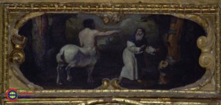 Altare di Sant’Antonio – Francesco Guarino da Solofra, 1642, Sant’Antonio Ab. incontra il centauro che gli indica la strada per raggiungere San Paolo Eremita