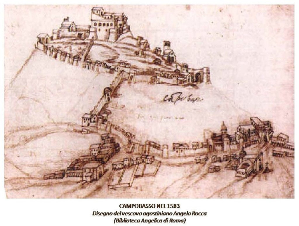 Campobasso nel 1583 - Disegno del vescovo agostiniano Angelo Rocca - Biblioteca Angelica di Roma
